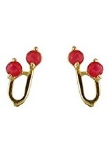 remarkable tiny ruby drop gold baby earrings